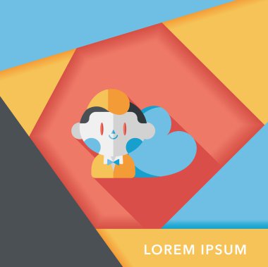 Uzun Gölge, eps10 ile Sevgililer günü çocuk düz simgesi