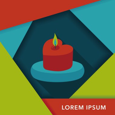 Sevgililer günü mum uzun gölge, eps10 düz simgesiyle