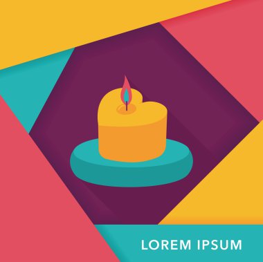 Sevgililer günü mum uzun gölge, eps10 düz simgesiyle