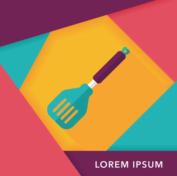 Spatule pour ustensiles de cuisine icône plate avec ombre longue, eps10 — Image vectorielle