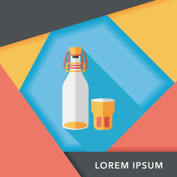 Ustensiles de cuisine préservant boisson icône plate avec ombre longue, eps10 — Image vectorielle