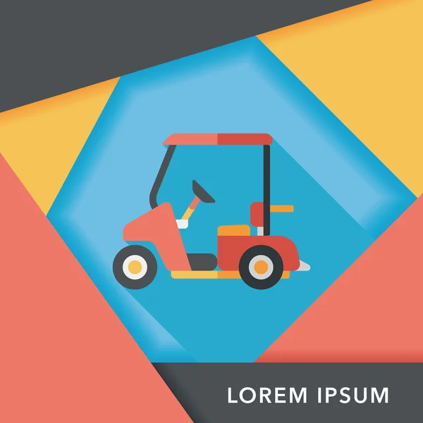 Transport Chariot de golf icône plate avec ombre longue, eps10 — Image vectorielle