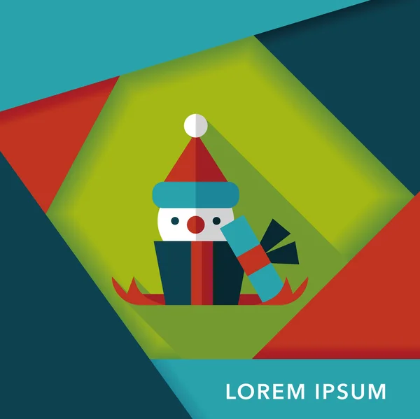 Kerst cadeau platte pictogram met lange schaduw, eps10 — Stockvector