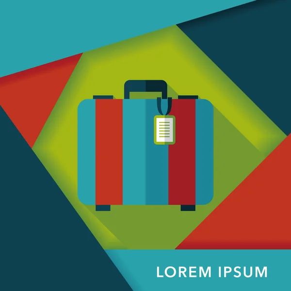 Урожай подорожі валізи, плоский значок з довгою тіні — стоковий вектор
