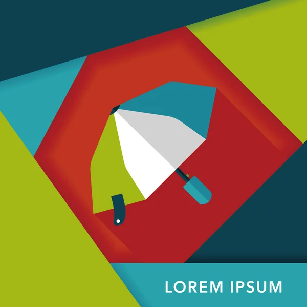 Parapluie icône plate avec ombre longue — Image vectorielle