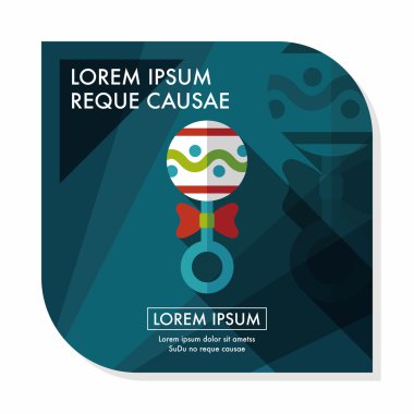 Bebek çıngırağı uzun gölge, eps 10 düz simgesiyle