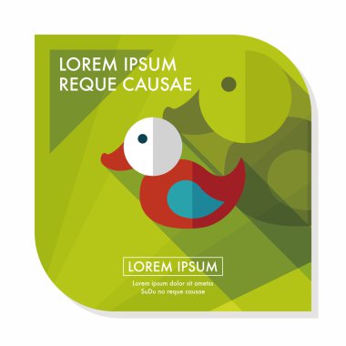 Uzun Gölge, eps 10 düz simge oyuncak ördek