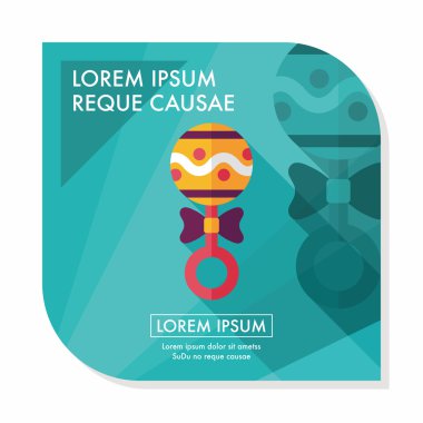 Bebek çıngırağı uzun gölge, eps 10 düz simgesiyle