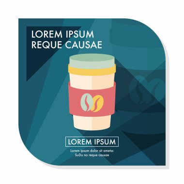 paket servisi olan restoran kahve uzun gölge, eps10 düz simgesiyle