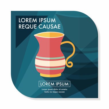 Uzun Gölge, eps10 ile çay potu düz simgesi