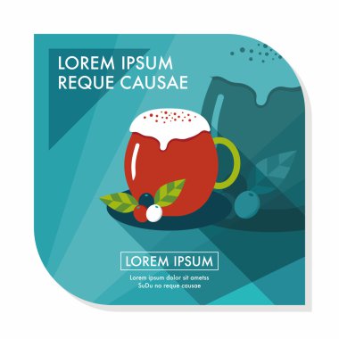 sıcak süt krem kahve düz simgesi ile uzun gölge, eps10