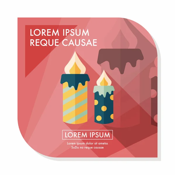 Candle flat icon with long shadow, eps10 — стоковый вектор