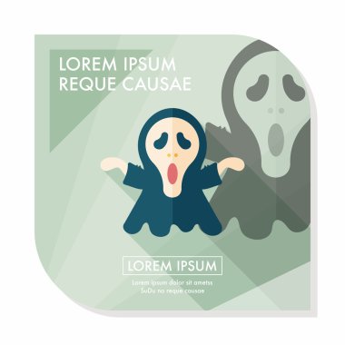 Azrail düz simgesi ile uzun gölge, eps10