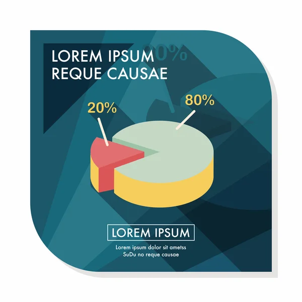 Iş grafik düz simgesini uzun gölge, eps10 ile — Stok Vektör