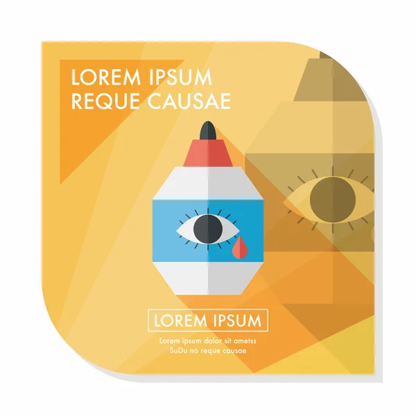 Eye Drop icono plano con sombra larga, eps10 — Vector de stock