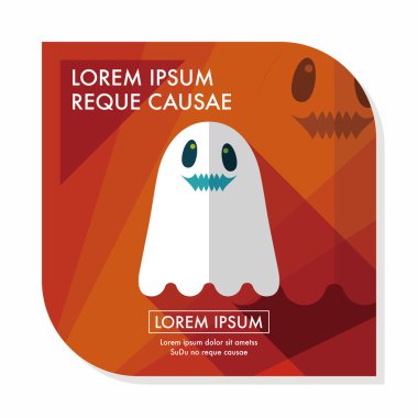 Ghost lapos ikon a hosszú árnyék, eps10