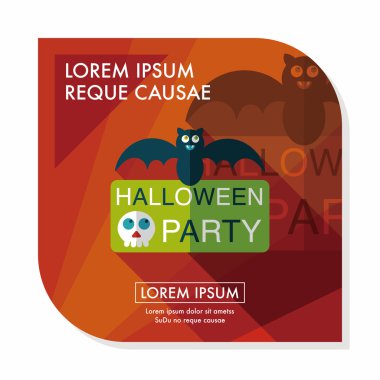 Halloween Parti işareti simgesi ile uzun gölge, eps10 daire