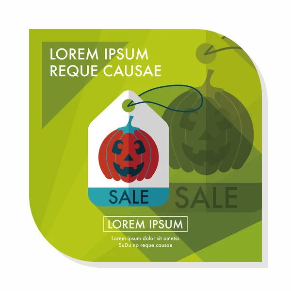 Halloween sprzedaż płaskich ikona z długim cieniem, eps10 — Wektor stockowy
