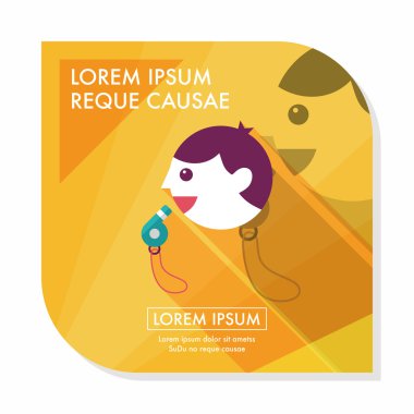 Edző lapos ikon a hosszú árnyék, esp10