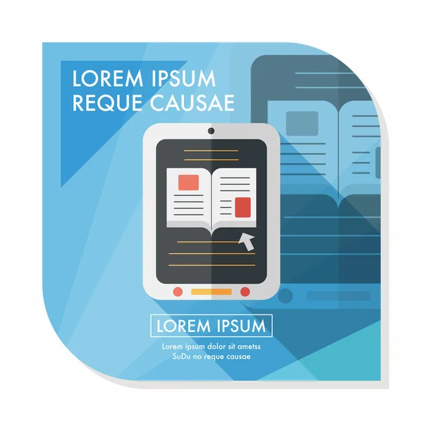 E-learning flat icon with long shadow, eps10 — стоковый вектор