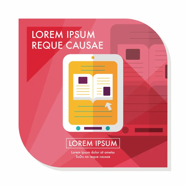 E-learning flat icon with long shadow, eps10 — стоковый вектор