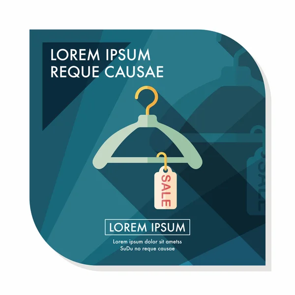 Вішалка для покупки одягу плоска іконка з довгою тінь,ep10 — стоковий вектор