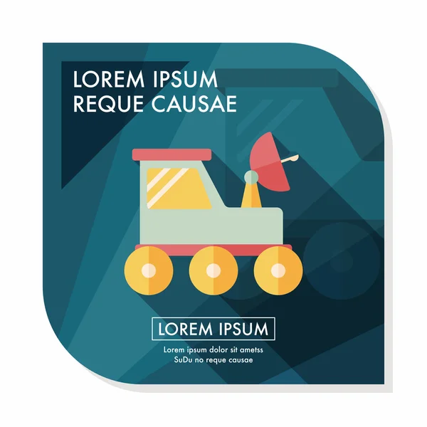 Space Rover flat icon with long shadow, eps10 — стоковый вектор