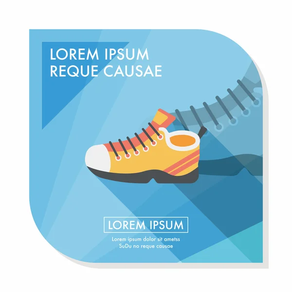 Sneaker flat icon with long shadow, eps10 — стоковый вектор