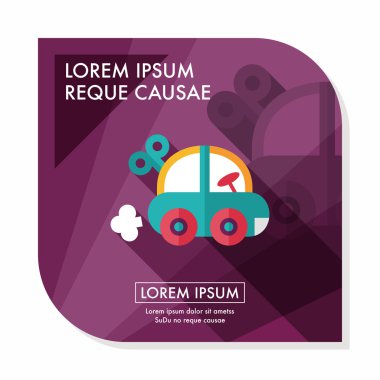 oyuncak araba düz simgesi ile uzun gölge, eps10