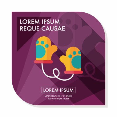 Bebek eldiven düz simgesi ile uzun gölge, eps10