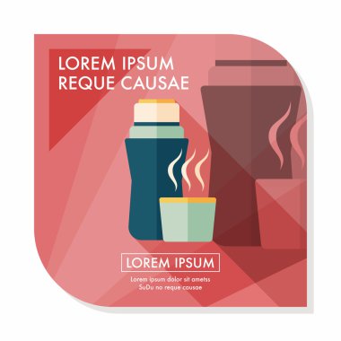 Su şişesi uzun gölge, eps10 düz simgesiyle