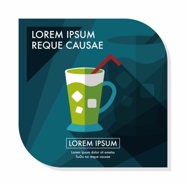 Uzun Gölge, eps10 buzlu içecek düz simgesiyle