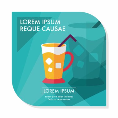 Uzun Gölge, eps10 buzlu içecek düz simgesiyle