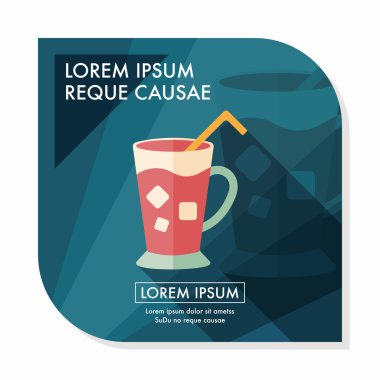 Uzun Gölge, eps10 buzlu içecek düz simgesiyle