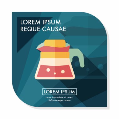 Uzun Gölge, eps10 ile kahve su ısıtıcısı düz simgesi