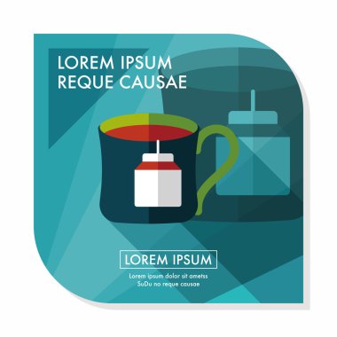 teabag uzun gölge, eps10 düz simgesiyle