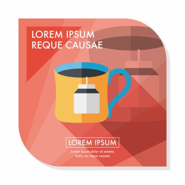 teabag uzun gölge, eps10 düz simgesiyle