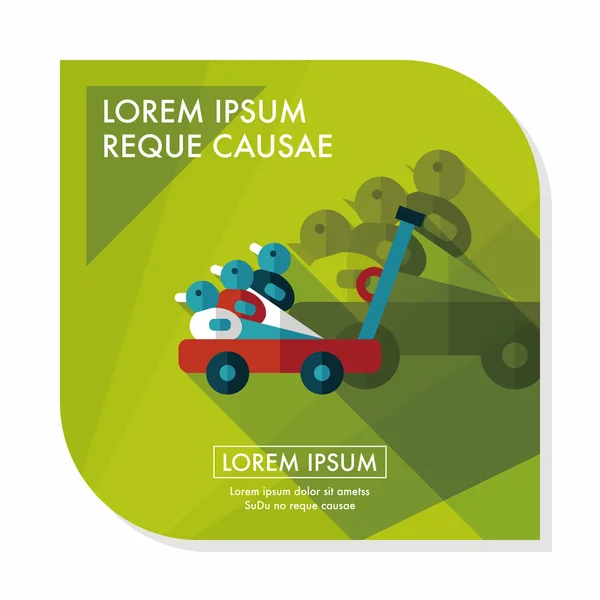 Іграшковий візок качки плоский значок з довгою тінь, триває10 — стоковий вектор