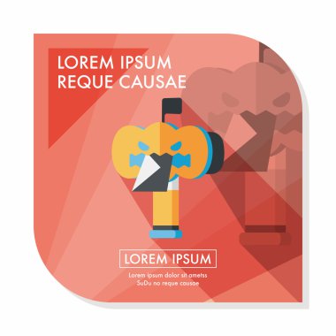 posta kutusu düz simgesi ile uzun gölge, eps10