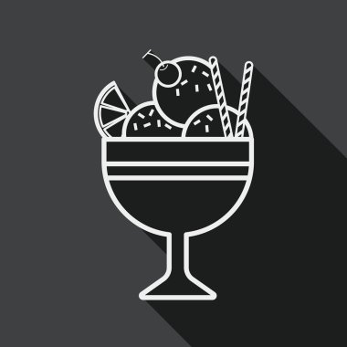 Uzun Gölge, eps10 dondurma düz simgesi