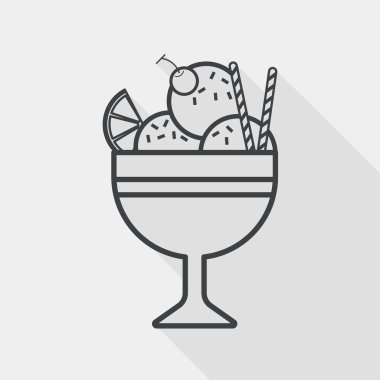 Uzun Gölge, eps10 dondurma düz simgesi