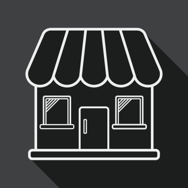 Bina evi uzun gölge, eps10 düz simgesiyle