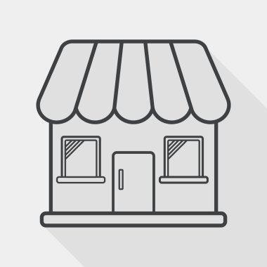 Bina evi uzun gölge, eps10 düz simgesiyle