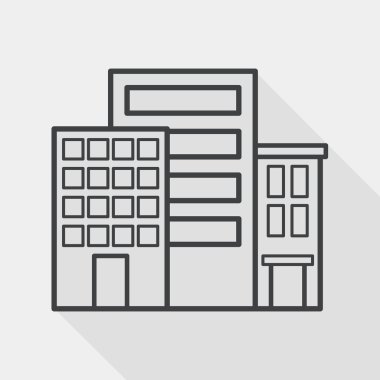 Bina uzun gölge, eps10 düz simgesiyle