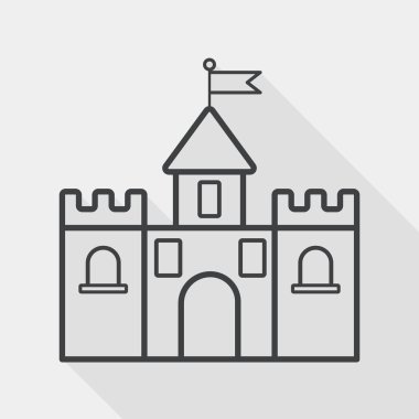 Bina kale uzun gölge, eps10 düz simgesiyle