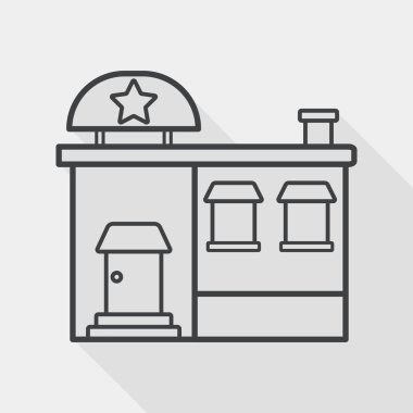 Bina Fabrika düz simgesi ile uzun gölge, eps10