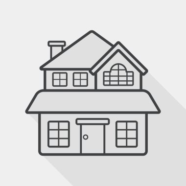 Bina uzun gölge, eps10 düz simgesiyle