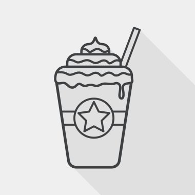 Uzun Gölge, eps10 ile frappucino düz simgesi