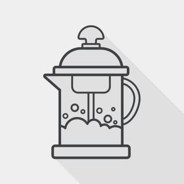 Uzun Gölge, eps10 ile çay potu düz simgesi