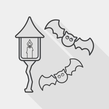 Uzun Gölge, eps10 ile Halloween sopası düz simgesi